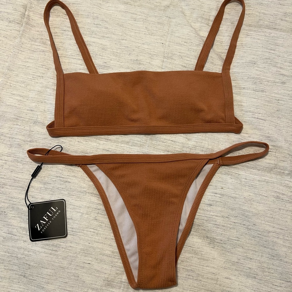 NWT Zaful Peachy Brown Bikini Set - Size M